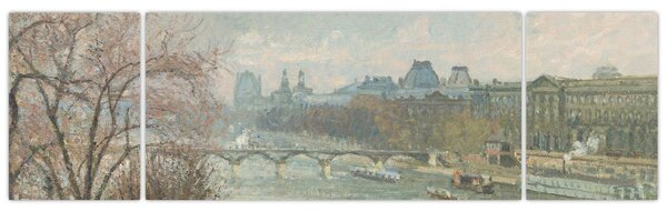Obraz - Camille Pissarro, The Louvre, Afternoon, Rainy Weather, reprodukcje (170x50 cm)