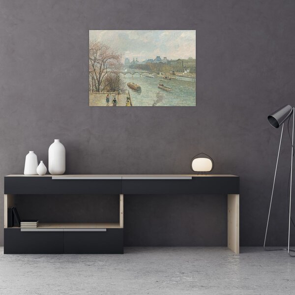 Obraz - Camille Pissarro, The Louvre, Afternoon, Rainy Weather, reprodukcje (70x50 cm)