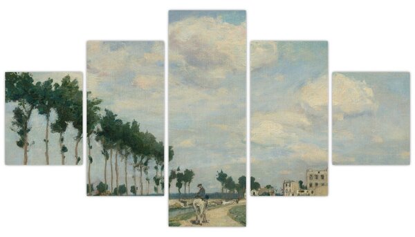 Obraz - Johan Barthold Jongkind, The Towpath, reprodukcje (125x70 cm)
