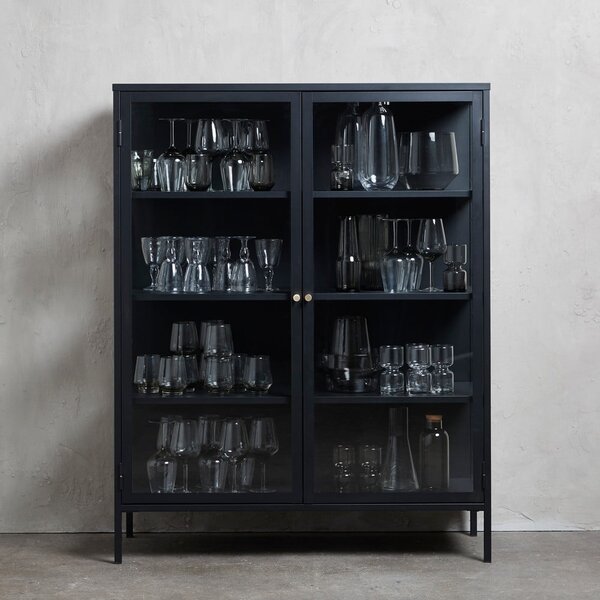 Czarna metalowa witryna 110x140 cm Carmel – Unique Furniture