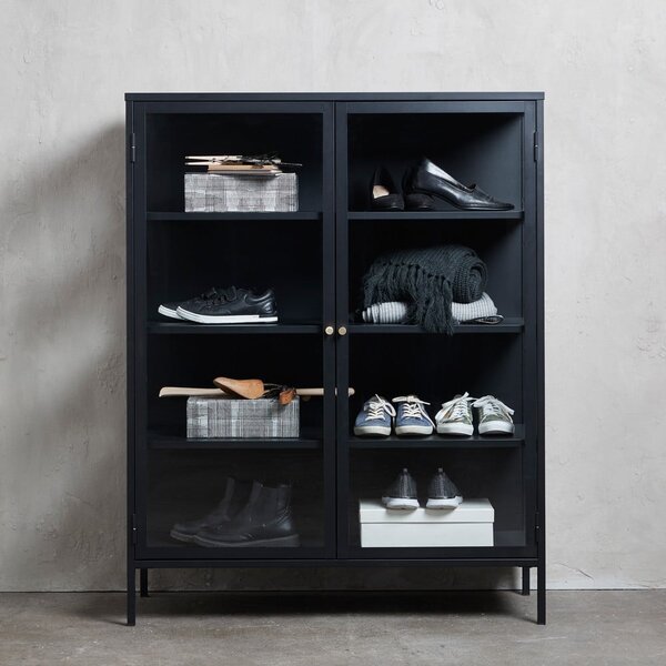 Czarna metalowa witryna 110x140 cm Carmel – Unique Furniture