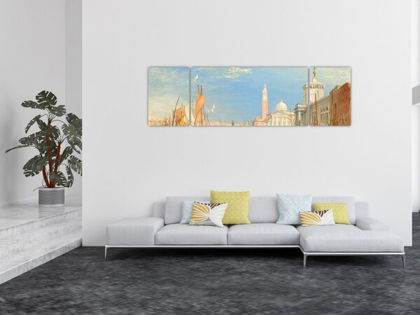 Obraz - Joseph Mallord William Turner, Venice the Dogana and San Giorgio Maggiore, reprodukcje (170x50 cm)