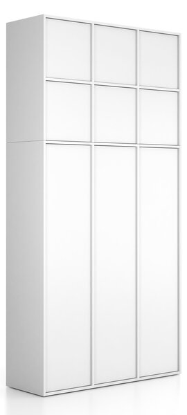 Nadstawka do szaf FRAME, 6x drzwi, 1299 x 450 x 854 mm, PUSH-lock, biała