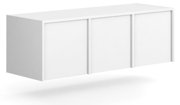 Nadstawka do szaf FRAME, 3x drzwi, 1299 x 450 x 427 mm, PUSH-lock, biała