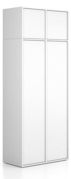 Nadstawka do szaf FRAME, 2x drzwi, 872 x 450 x 427 mm, PUSH-lock, biała