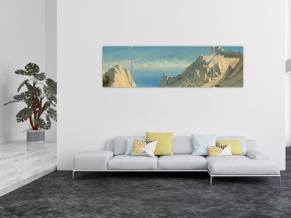 Obraz - Georg Emil Libert, View of Sommerspiret, the Cliffs of Møn, reprodukcje (170x50 cm)