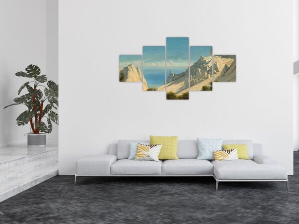 Obraz - Georg Emil Libert, View of Sommerspiret, the Cliffs of Møn, reprodukcje (125x70 cm)