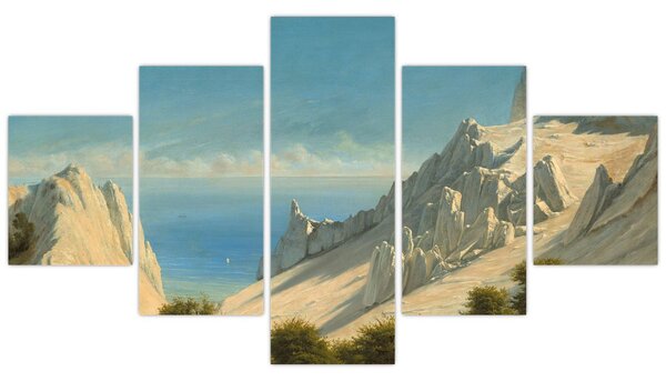 Obraz - Georg Emil Libert, View of Sommerspiret, the Cliffs of Møn, reprodukcje (125x70 cm)