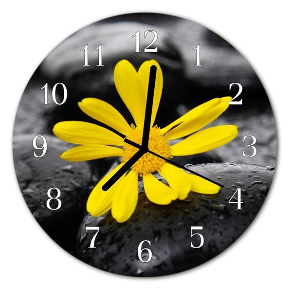 Zegar szklany okrągły Kwiat