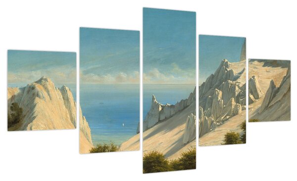 Obraz - Georg Emil Libert, View of Sommerspiret, the Cliffs of Møn, reprodukcje (125x70 cm)