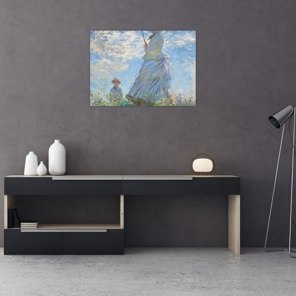Obraz - Claude Monet, Woman with a Parasol - Madame Monet and Her Son, reprodukcje (70x50 cm)