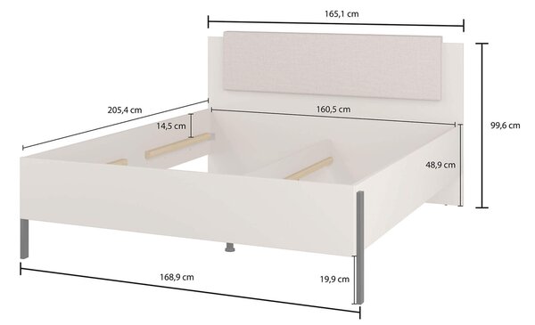 MebleMWM Łóżko 160 JUKON S | Cashmere