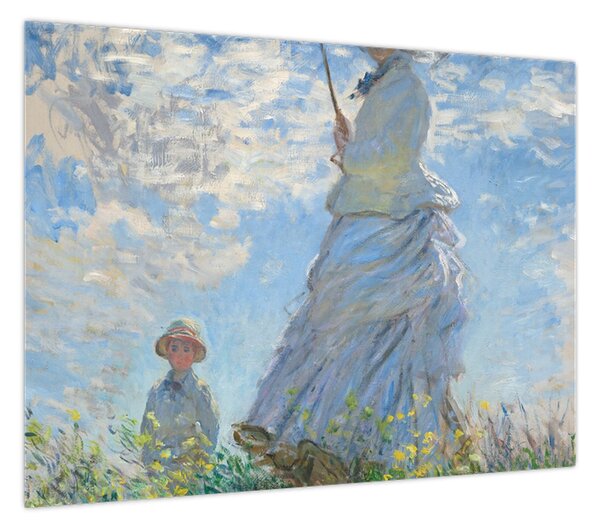 Obraz - Claude Monet, Woman with a Parasol - Madame Monet and Her Son, reprodukcje (70x50 cm)