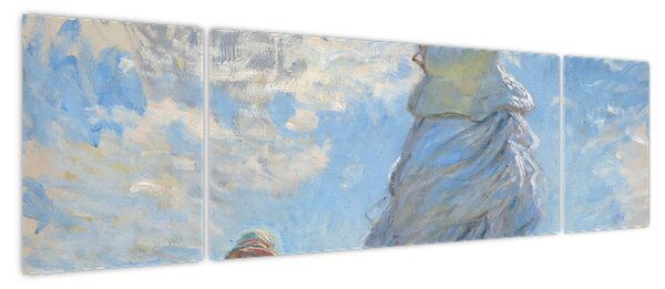Obraz - Claude Monet, Woman with a Parasol - Madame Monet and Her Son, reprodukcje (170x50 cm)
