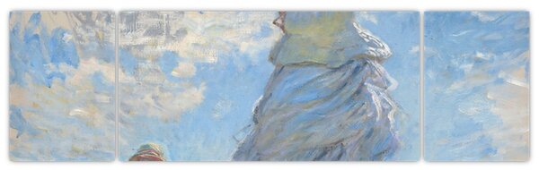 Obraz - Claude Monet, Woman with a Parasol - Madame Monet and Her Son, reprodukcje (170x50 cm)