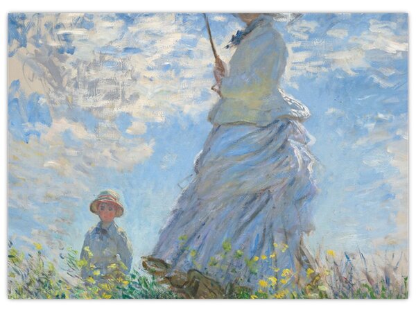 Obraz - Claude Monet, Woman with a Parasol - Madame Monet and Her Son, reprodukcje (70x50 cm)
