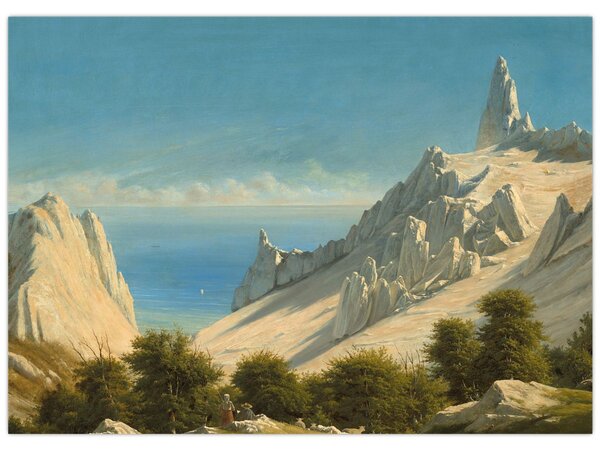 Obraz - Georg Emil Libert, View of Sommerspiret, the Cliffs of Møn, reprodukcje (70x50 cm)