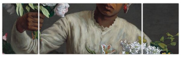 Obraz - Frédéric Bazille, Young Woman with Peonies, reprodukcje (170x50 cm)