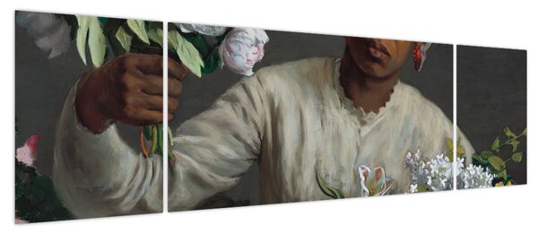 Obraz - Frédéric Bazille, Young Woman with Peonies, reprodukcje (170x50 cm)