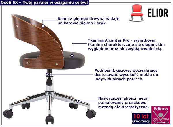 Tapicerowany czarny fotel obrotowy B9-C76