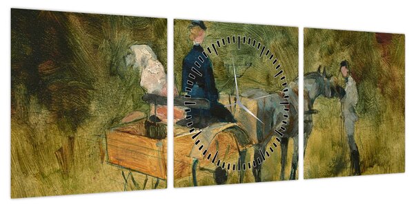 Obraz - Henri de Toulouse-Lautrec, The Trap, reprodukcje (z zegarem) (90x30 cm)
