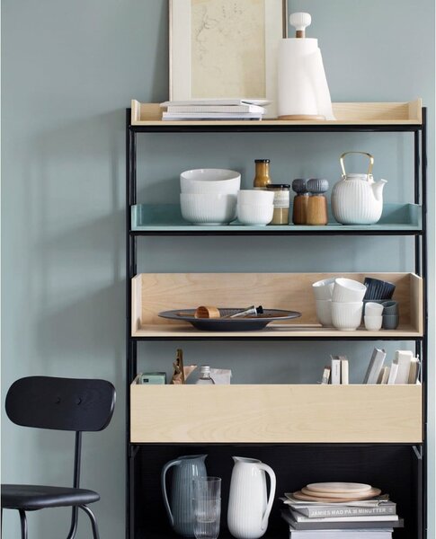 Młynek do przypraw z drewna dębowego z antracytowym porcelanowym detalem Kähler Design Hammershoi, wys. 13 cm