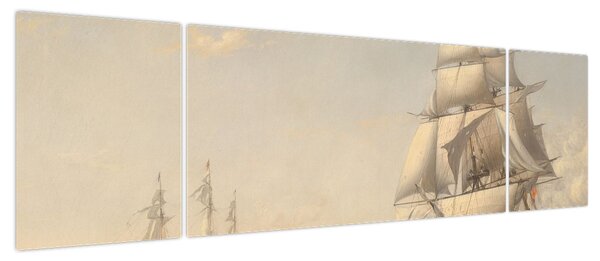 Obraz - Fitz Henry Lane, The United States Frigate President Engaging the British Squadron, reprodukcje (170x50 cm)