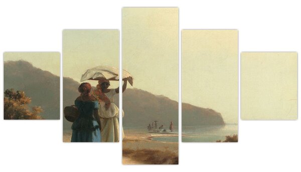Obraz - Camille Pissarro, Two Women Chatting by the Sea, St. Thomas, reprodukcje (125x70 cm)