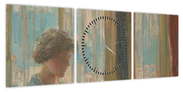 Obraz - Childe Hassam, The New York Window, reprodukcje (z zegarem) (90x30 cm)