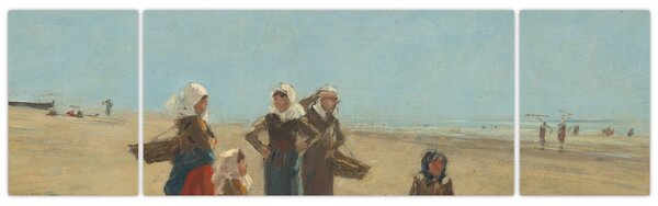 Obraz - Eugène Boudin, Women on the Beach at Berck, reprodukcje (170x50 cm)