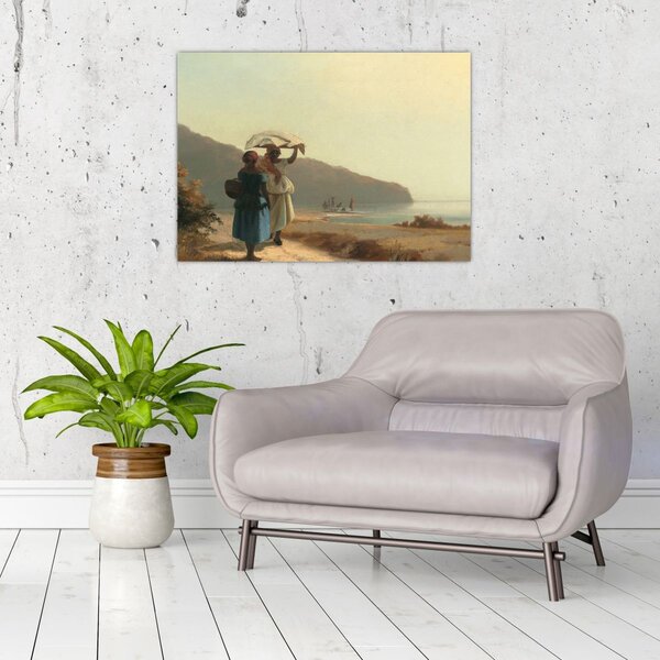 Obraz - Camille Pissarro, Two Women Chatting by the Sea, St. Thomas, reprodukcje (70x50 cm)