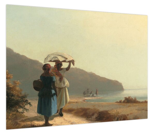 Obraz - Camille Pissarro, Two Women Chatting by the Sea, St. Thomas, reprodukcje (70x50 cm)