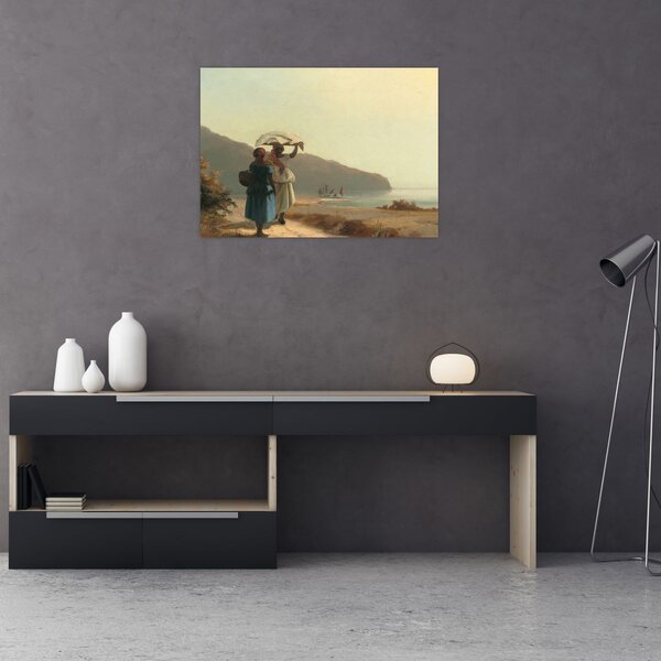 Obraz - Camille Pissarro, Two Women Chatting by the Sea, St. Thomas, reprodukcje (70x50 cm)