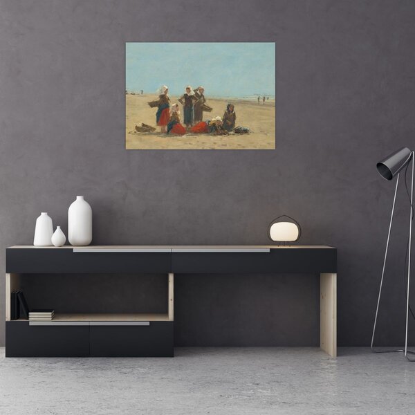 Obraz - Eugène Boudin, Women on the Beach at Berck, reprodukcje (70x50 cm)