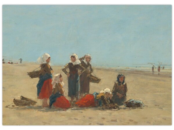 Obraz - Eugène Boudin, Women on the Beach at Berck, reprodukcje (70x50 cm)