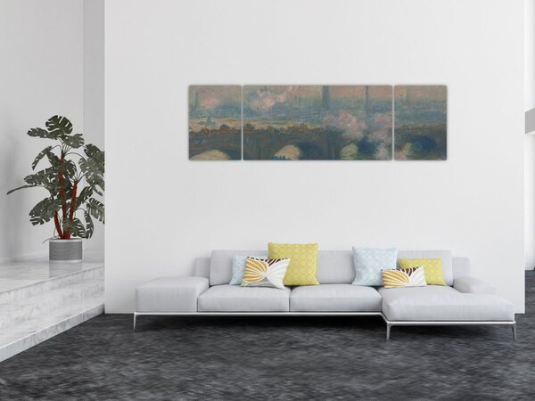 Obraz - Claude Monet, Waterloo Bridge, Gray Day, reprodukcje (170x50 cm)