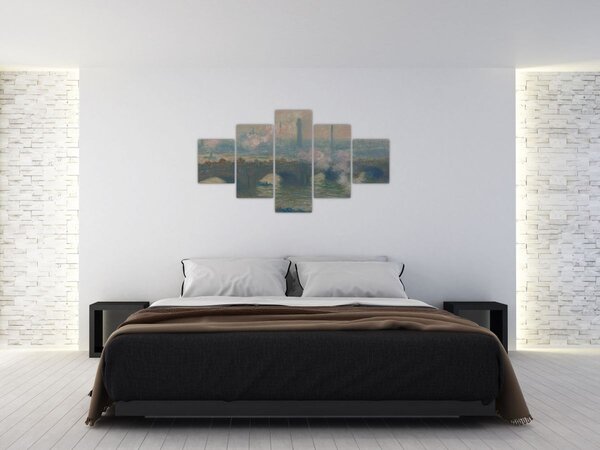 Obraz - Claude Monet, Waterloo Bridge, Gray Day, reprodukcje (125x70 cm)
