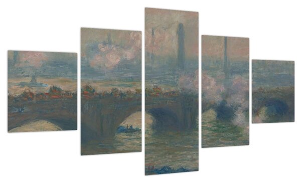Obraz - Claude Monet, Waterloo Bridge, Gray Day, reprodukcje (125x70 cm)