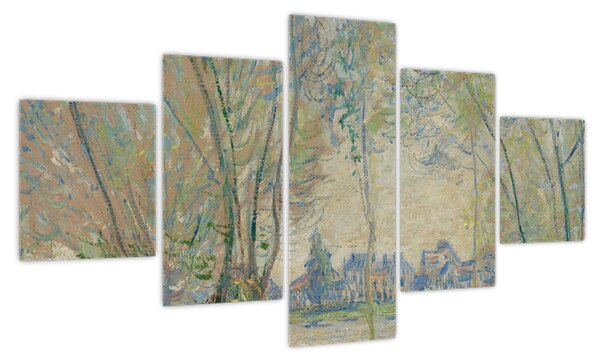 Obraz - Claude Monet, Woman Seated under the Willows, reprodukcje (125x70 cm)
