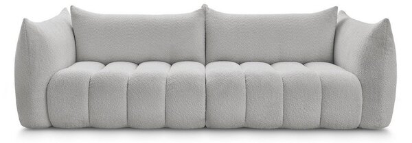 Jasnoszara sofa z materiału bouclé 286 cm Azra – Bobochic Paris