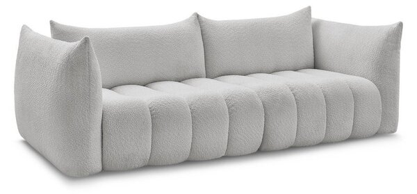Jasnoszara sofa z materiału bouclé 286 cm Azra – Bobochic Paris