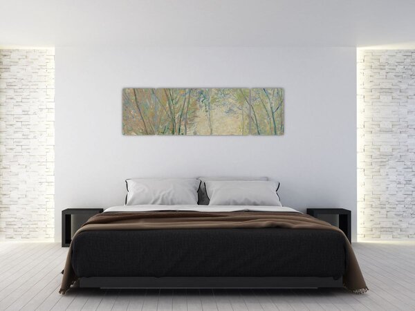 Obraz - Claude Monet, Woman Seated under the Willows, reprodukcje (170x50 cm)