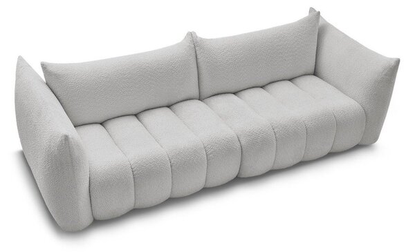 Jasnoszara sofa z materiału bouclé 286 cm Azra – Bobochic Paris