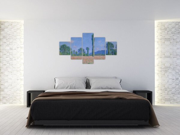 Obraz - Claude Monet, Poppy Field (Giverny), reprodukcje (125x70 cm)