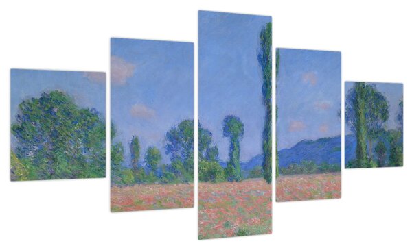 Obraz - Claude Monet, Poppy Field (Giverny), reprodukcje (125x70 cm)