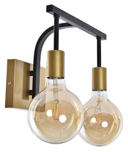 Emaga Lampa ścienna DKD Home Decor Szkło Czarny Złoty Metal 220 V 50 W (30 x 18 x 22 cm)