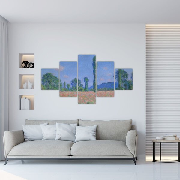Obraz - Claude Monet, Poppy Field (Giverny), reprodukcje (125x70 cm)