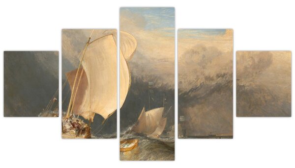 Obraz - William Turner, Fishing Boats with Hucksters Bargaining for Fish, reprodukcje (125x70 cm)