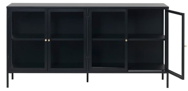 Czarna metalowa witryna 170x85 cm Carmel – Unique Furniture