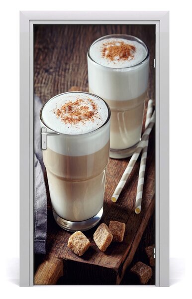 Naklejka na drzwi samoprzylepna Kawa latte